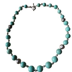 Great Turquoise and Silver Necklace